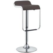 Simple style casual bar stool w/ brown seat main photo