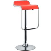 Simple style casual bar stool w/ red seat main photo