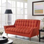 Atomic red fabric slope arms design loveseat main photo