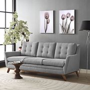 Gray fabric mid-century style modern sofa
