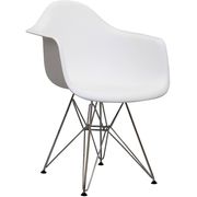 Wire (White) Pyramid base modern casual white dining chair