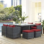 Summon 9 (Red) 9 piece outdoor / patio rattan dining set