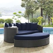 Sojourn (Navy) Patio/outdoor daybed + ottoman oval set