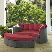 Sojourn (Red) Patio/outdoor daybed + ottoman oval set