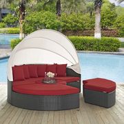 Sojourn II (Red) Daybed / table / ottoman set in rattan