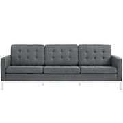 Gray quality fabric retro style sofa main photo