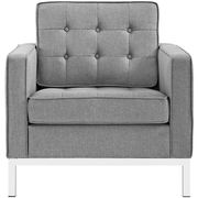 Light gray quality fabric retro style chair main photo