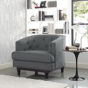 Coast (Gray) Tufted back mid-century style gray fabric chair