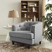 Coast (Light Gray) Tufted back mid-century style light gray fabric chair