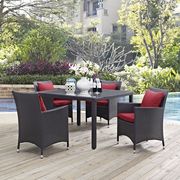 5pcs square outside/patio table + chairs set