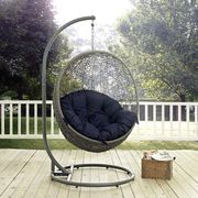 Hyde (Gray Navy) Outdoor/patio swing chair w/ stand