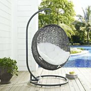 Hyde (Gray White) Outdoor/patio swing chair w/ stand