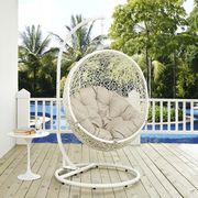 Hyde (White Beige) Outdoor/patio swing chair w/ stand