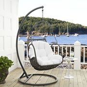 Arbor (White) Wood swing outside / patio chair