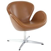 Aniline leather wing lounger chair in terracota main photo