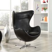 Fine black Italian leather lounge chair main photo