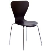 Ernie (Black) Minimalistic casual side dining chair in black