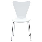 Ernie (White) Minimalistic casual side dining chair in white