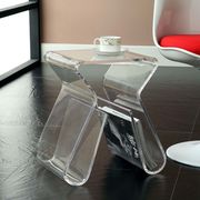 Acrylic stool-like end table w/ magazine holder main photo