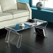 Acrylic clear coffee table with magazine holder main photo