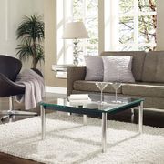 Black glass coffee table in casual style main photo