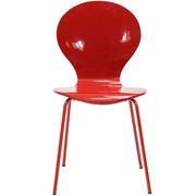 Red dining side chair in glossy lacquer main photo