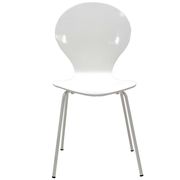 White dining side chair in glossy lacquer main photo
