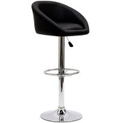 Black swivel bar stool with chrome leg main photo