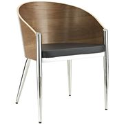 Cooper (Silver) Dining walnut / silver chair in retro style