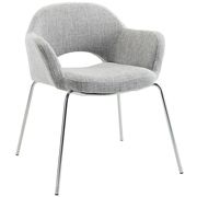 Cordelia II (Light Gray) Dual-tone gray tweed chair in retro style
