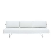 Convertible ultra-modern sofa in white leather main photo