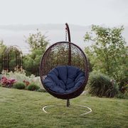 Encase (Espresso Navy) Outside / patio swing chair w/ stand set