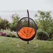 Encase (Espresso Orange) Outside / patio swing chair w/ stand set