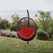 Encase (Espresso Red) Outside / patio swing chair w/ stand set