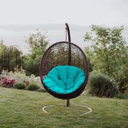 Encase (Espresso Turquoise) Outside / patio swing chair w/ stand set