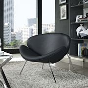 Mid-century style lounger chair in black main photo