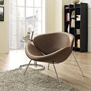 Mid-century style lounger chair in brown main photo