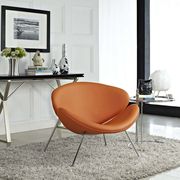 Nutshell (Orange) Mid-century style lounger chair in orange