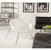 Mid-century style lounger chair in white main photo
