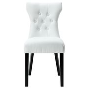 Silhouette (White) Classical touch white dining chair w/ tufted back