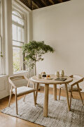 Scandinavian round dining table white oak main photo