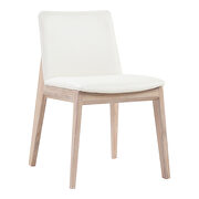 Mid-century modern oak dining chair white pvc-m2 main photo