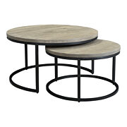 Industrial round nesting coffee tables set of 2 main photo