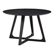 Mid-century modern dining table round black ash main photo