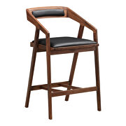 Padma II (Gray) Mid-century modern counter stool black