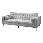Modern gray sofa bed with a solid wood frame main photo