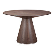 Contemporary dining table round walnut main photo