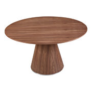 Contemporary dining table 54in round walnut main photo