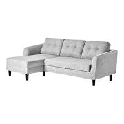 Belagio L (Gray) Contemporary sofa bed with chaise light gray left