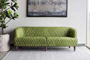 Retro tufted leather sofa emerald main photo